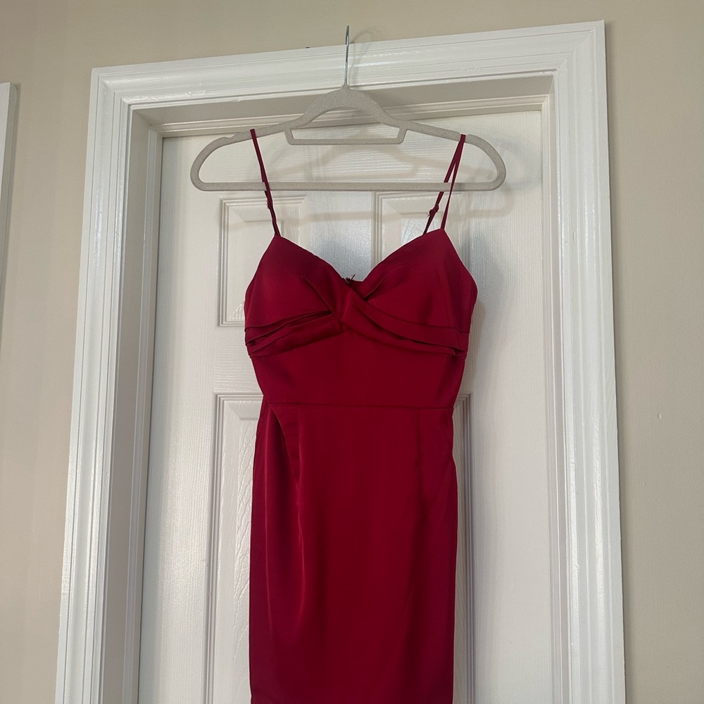 Elegant Red Spaghetti Strap Dress